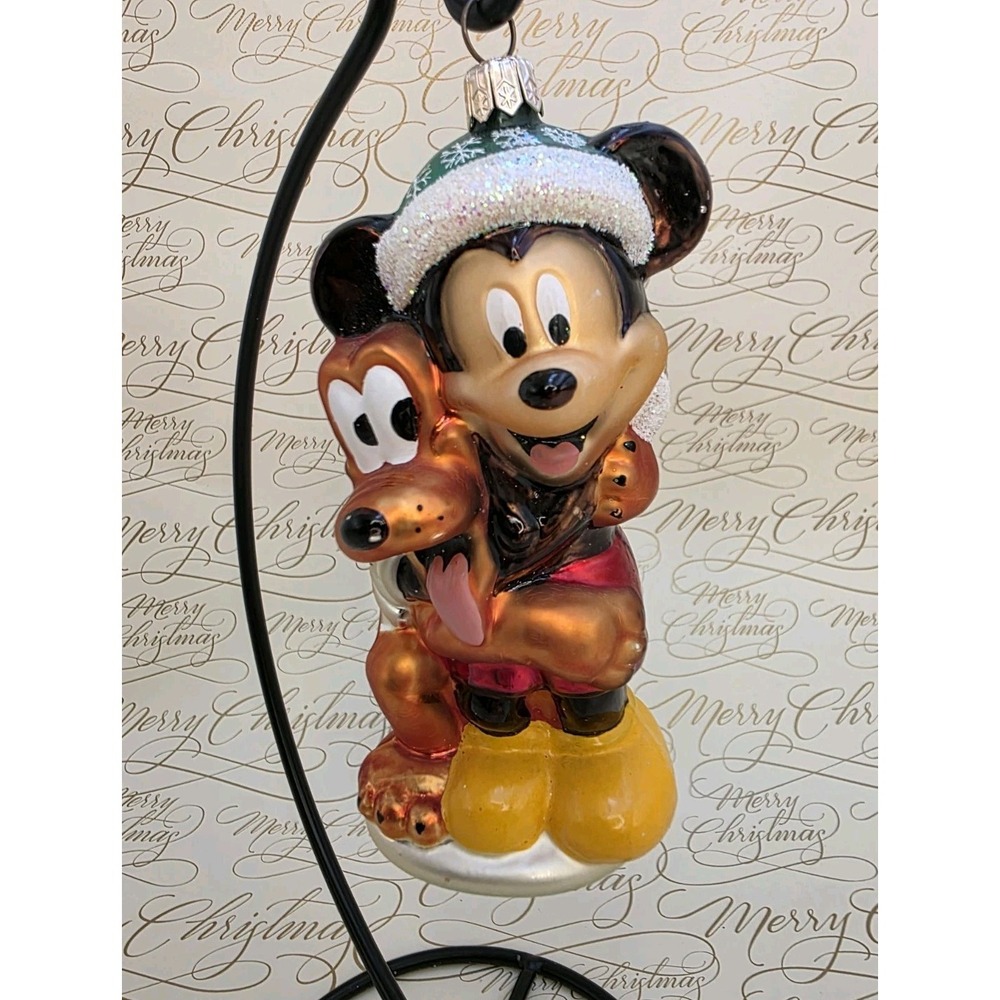 Christopher Radko MY BEST PAL Mickey Pluto Disney Christmas Glass Ornament LE